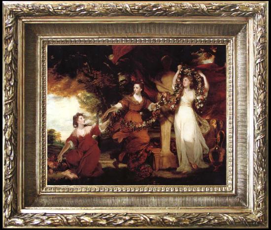 framed  REYNOLDS, Sir Joshua Three Ladies adorning a term of Hymen, Ta021s